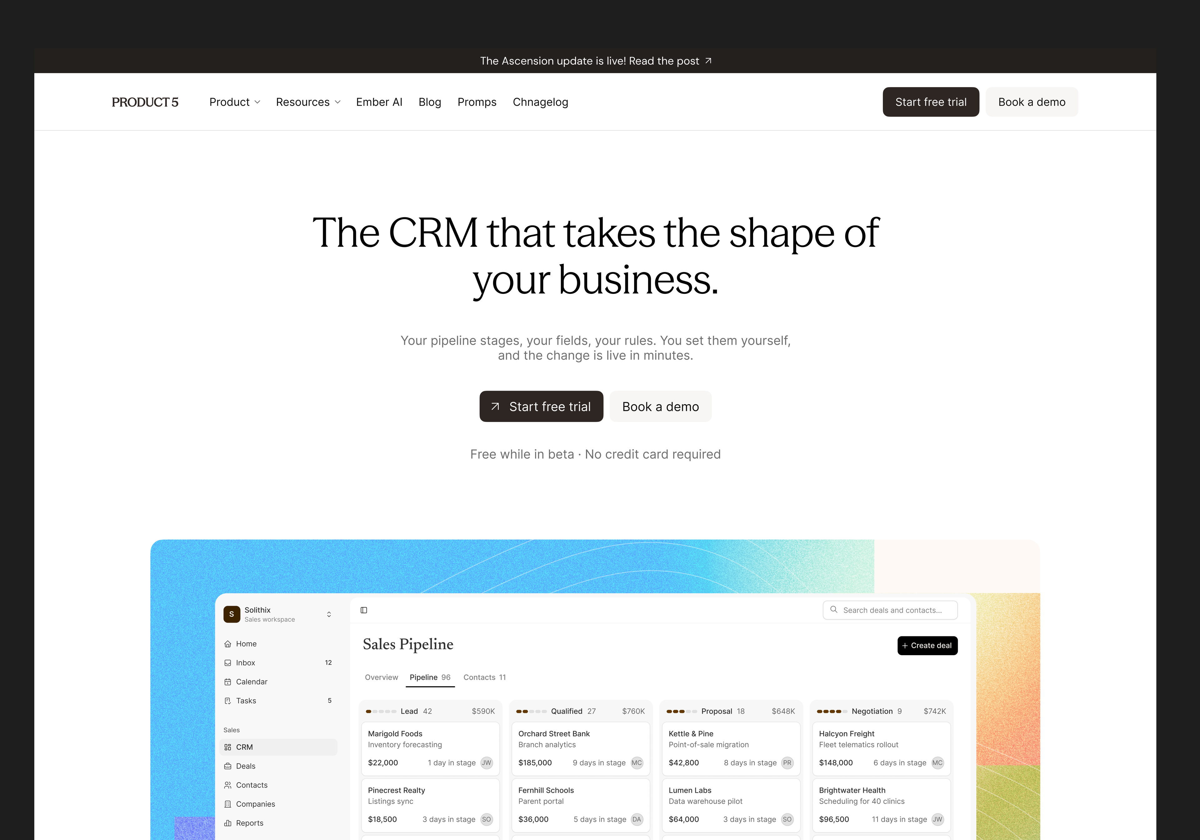 Product 5 website